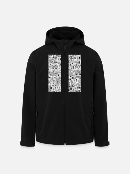 City Drawing - Men’s Recycled Softshell Jacket by Stanley/Stella - black