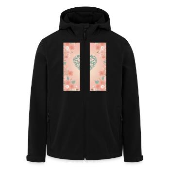 Blume Herz - Recycelte Männer Softshell-Jacke von Stanley/Stella - Schwarz - Vorne - AI Model Male 185 light (185cm)