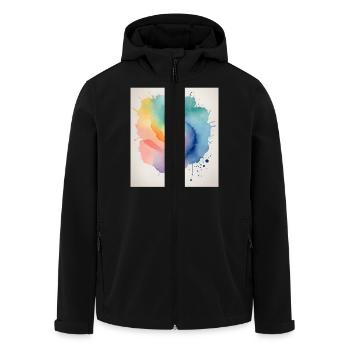 Aquarelle abstraite en forme de spirale - Veste softshell homme en polyester recyclé Stanley/Stella - noir - Devant - AI Model Male 185 light (185cm)