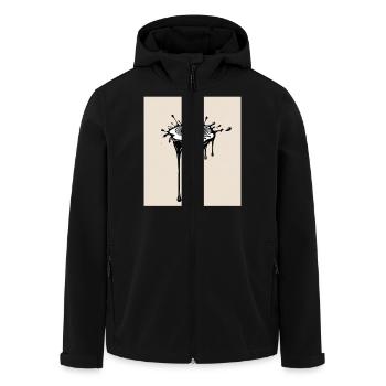 Une goutte de peinture noire - Veste softshell homme en polyester recyclé Stanley/Stella - noir - Devant - AI Model Male 185 light (185cm)