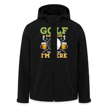 Golf And Beer That's Why I'm Here Hobby Golfer - Men’s Recycled Softshell Jacket by Stanley/Stella - black - Front - AI Model Male 185 light (185cm)