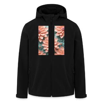 Papierblumen - Recycelte Männer Softshell-Jacke von Stanley/Stella - Schwarz - Vorne - AI Model Male 185 light (185cm)