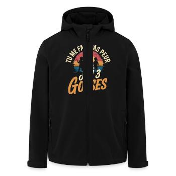Tu me fais pas peur j'ai 3 gosses - Veste softshell homme en polyester recyclé Stanley/Stella - noir - Devant - AI Model Male 185 light (185cm)