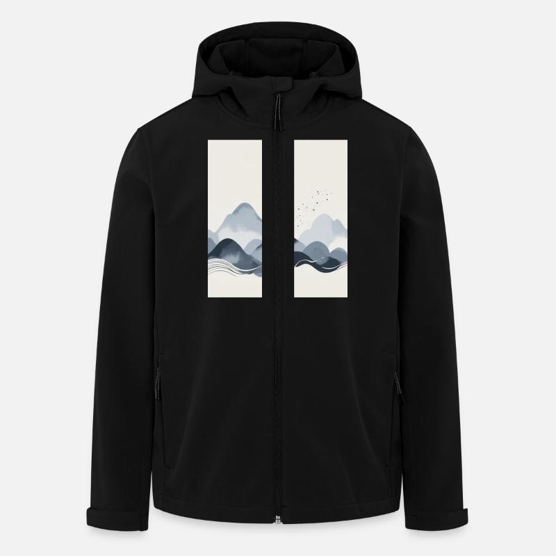 Abstrakte Berge - Recycelte Männer Softshell-Jacke von Stanley/Stella - Schwarz
