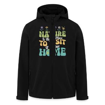 Nature Is Not A Place To Visit Earth Day Planet - Men’s Recycled Softshell Jacket by Stanley/Stella - black - Front - AI Model Male 185 light (185cm)