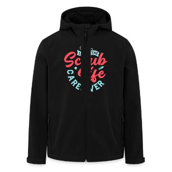 Living The Scrub Life Caregiver Caregiving Carer - Men’s Recycled Softshell Jacket by Stanley/Stella - black - Front - AI Model Male 185 light (185cm)