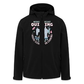 Weekend Forecast Quilting Quilter Sewing - Men’s Recycled Softshell Jacket by Stanley/Stella - black - Front - AI Model Male 185 light (185cm)