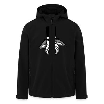Mr. Bunny Gentleman Chapeau haut de forme Monocle Lunettes - Veste softshell homme en polyester recyclé Stanley/Stella - noir - Devant - AI Model Male 185 light (185cm)