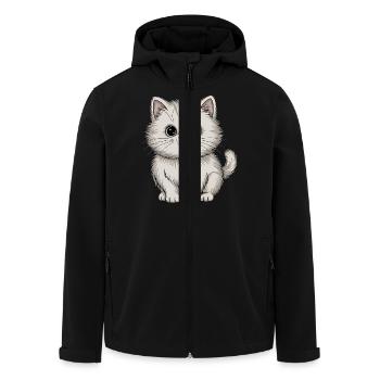 Persian cat - Men’s Recycled Softshell Jacket by Stanley/Stella - black - Front - AI Model Male 185 light (185cm)