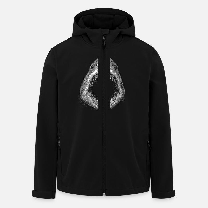 Great white shark - Men’s Recycled Softshell Jacket by Stanley/Stella - black