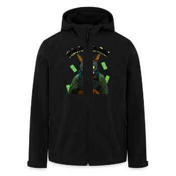 The Cyber Cat Tax Collector - Men’s Recycled Softshell Jacket by Stanley/Stella - black - Front - AI Model Male 185 light (185cm)