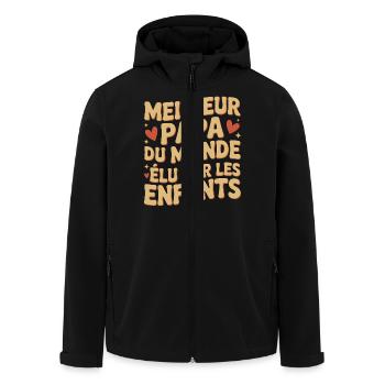 Meilleur papa du monde,cadeau Fête Des Pères - Veste softshell homme en polyester recyclé Stanley/Stella - noir - Devant - AI Model Male 185 light (185cm)