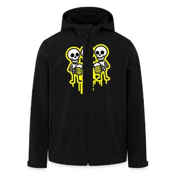 Party Crew Skeleton Bière - Veste softshell homme en polyester recyclé Stanley/Stella - noir - Devant - AI Model Male 185 light (185cm)