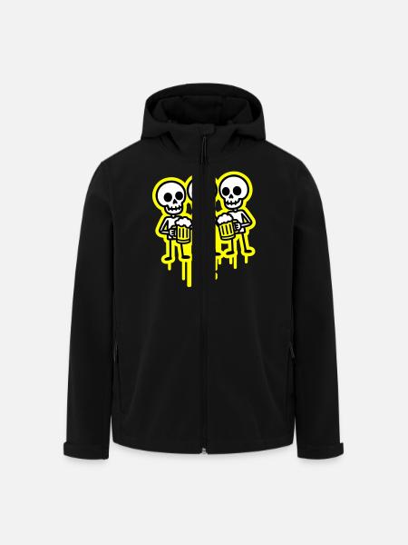 Party Crew Skeleton Beer - Men’s Recycled Softshell Jacket by Stanley/Stella - black