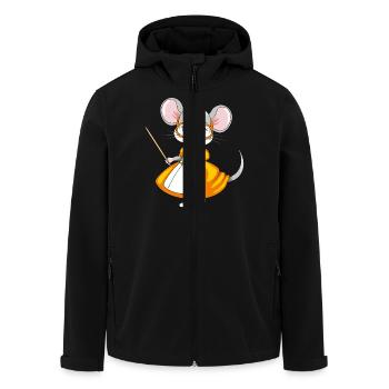 Souris intelligente pour l’enseignant avec un pointeur et un livre - Veste softshell homme en polyester recyclé Stanley/Stella - noir - Devant - AI Model Male 185 light (185cm)