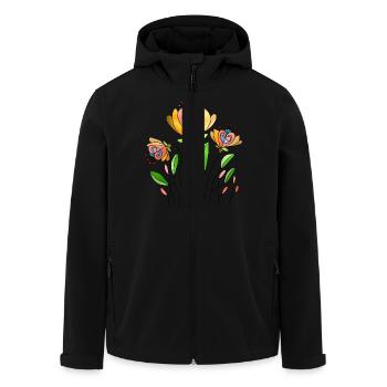Blumen - Recycelte Männer Softshell-Jacke von Stanley/Stella - Schwarz - Vorne - AI Model Male 185 light (185cm)