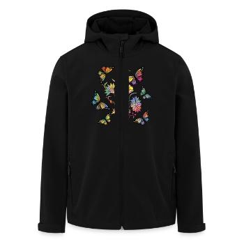 Schmetterlinge - Recycelte Männer Softshell-Jacke von Stanley/Stella - Schwarz - Vorne - AI Model Male 185 light (185cm)