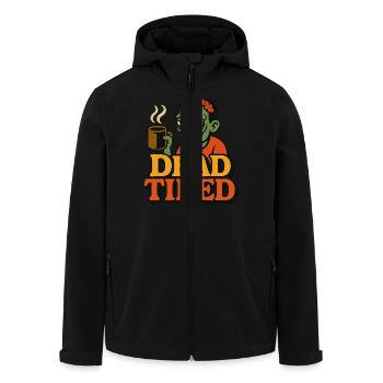 Toter müder Kaffee-Zombie - Recycelte Männer Softshell-Jacke von Stanley/Stella - Schwarz - Vorne - AI Model Male 185 light (185cm)