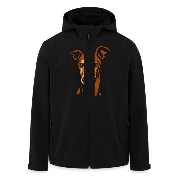 Galgo - Portrait - 20250602 - Veste softshell homme en polyester recyclé Stanley/Stella - noir - Devant - AI Model Male 185 light (185cm)