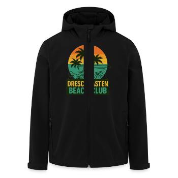Dreschkasten Beach Club - Recycelte Männer Softshell-Jacke von Stanley/Stella - Schwarz - Vorne - AI Model Male 185 light (185cm)