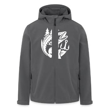 Hecht Fisch Angeln - Recycelte Männer Softshell-Jacke von Stanley/Stella - Schwarz - Vorne - AI Model Male 185 light (185cm)
