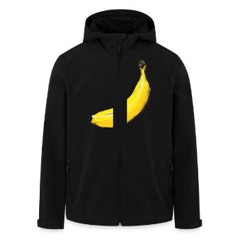 Banana - Men’s Recycled Softshell Jacket by Stanley/Stella - black - Front - AI Model Male 185 light (185cm)