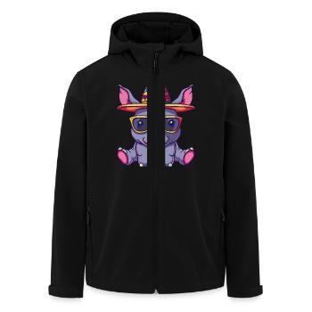 Nashorn Lustig Sombrero - Recycelte Männer Softshell-Jacke von Stanley/Stella - Schwarz - Vorne - AI Model Male 185 light (185cm)