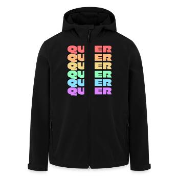 Queer gay pride 6 rainbow colors - Men’s Recycled Softshell Jacket by Stanley/Stella - black - Front - AI Model Male 185 light (185cm)