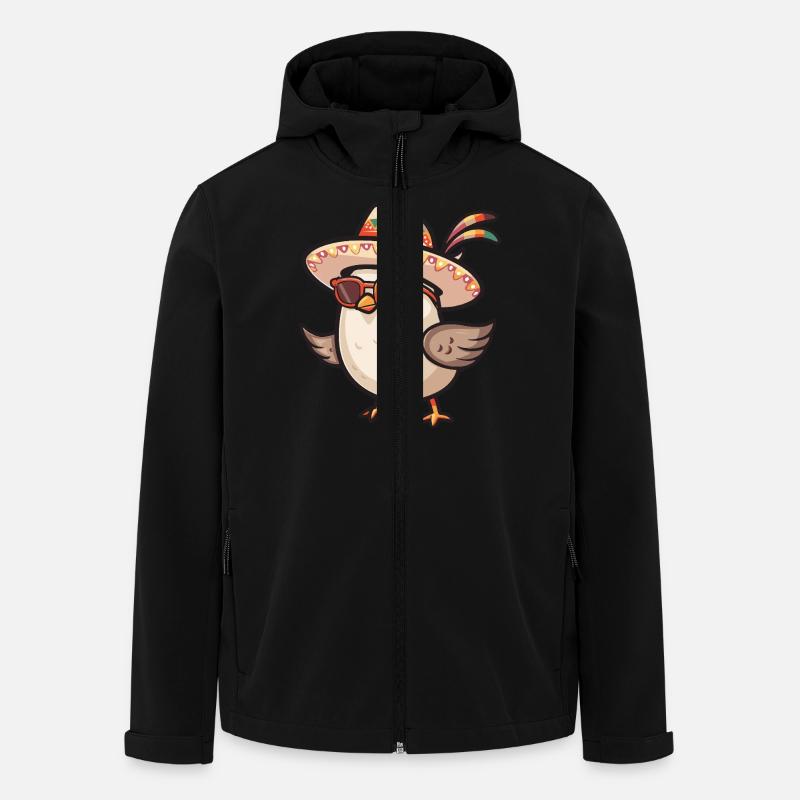 Colombe oiseau drôle sombrero - Veste softshell homme en polyester recyclé Stanley/Stella - noir