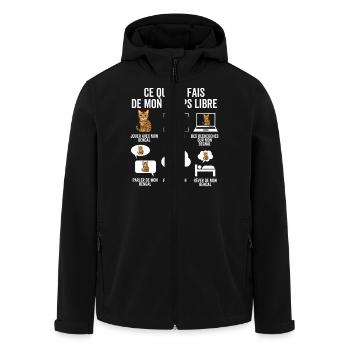 Was ich in meiner Freizeit mache – Bengal Chat - Recycelte Männer Softshell-Jacke von Stanley/Stella - Schwarz - Vorne - AI Model Male 185 light (185cm)