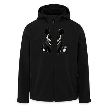 Inked Panda Bear - Recycelte Männer Softshell-Jacke von Stanley/Stella - Schwarz - Vorne - AI Model Male 185 light (185cm)