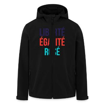 Liberté égalité rosé - Veste softshell homme en polyester recyclé Stanley/Stella - noir - Devant - AI Model Male 185 light (185cm)