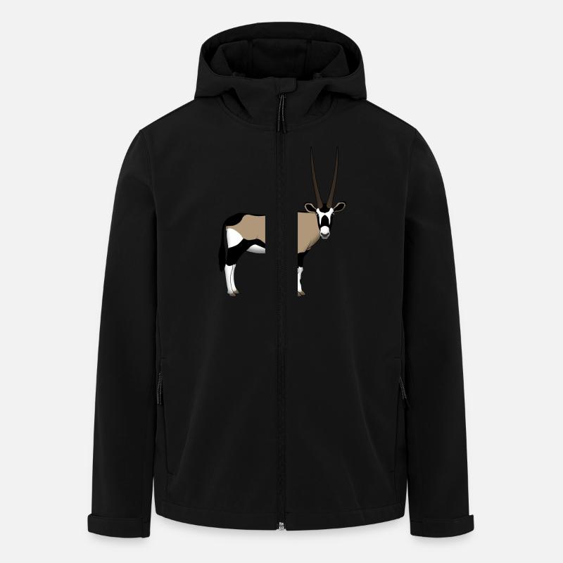 Oryx head front - Men’s Recycled Softshell Jacket by Stanley/Stella - black