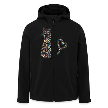 Katze Herzen Cat Geschenk Weihnachten sü0 - Recycelte Männer Softshell-Jacke von Stanley/Stella - Schwarz - Vorne - AI Model Male 185 light (185cm)