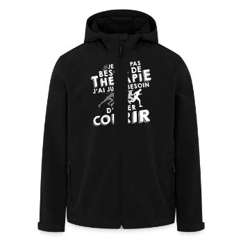 Thérapie - aller courir - Veste softshell homme en polyester recyclé Stanley/Stella - noir - Devant - AI Model Male 185 light (185cm)