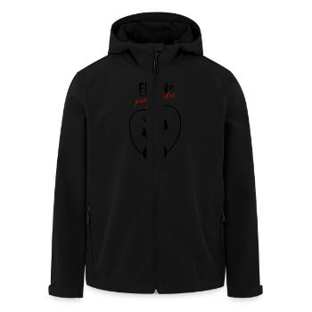 Félin pour l'autre - Veste softshell homme en polyester recyclé Stanley/Stella - noir - Devant - AI Model Male 185 light (185cm)