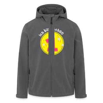 Just one year old - Men’s Recycled Softshell Jacket by Stanley/Stella - black - Front - AI Model Male 185 light (185cm)
