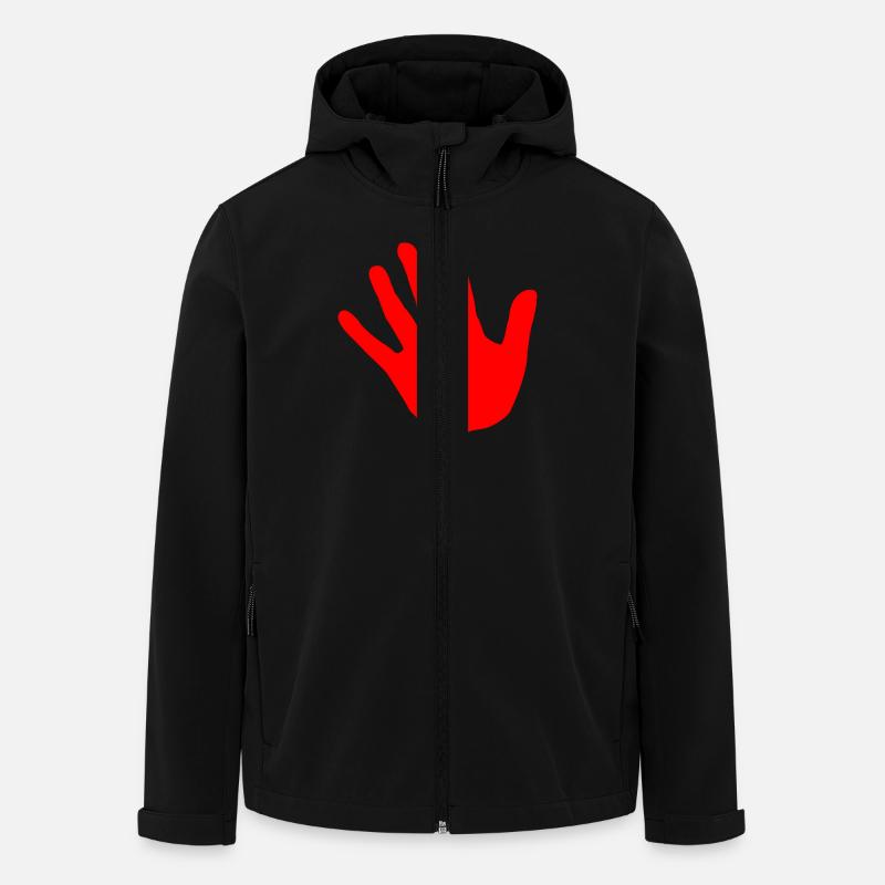 hand red - Men’s Recycled Softshell Jacket by Stanley/Stella - black