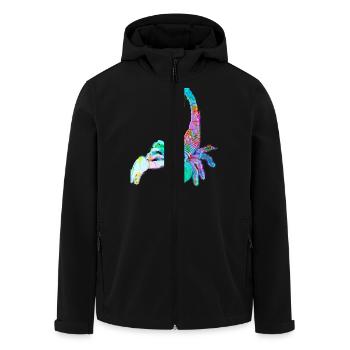 Bunter Skorpion - Recycelte Männer Softshell-Jacke von Stanley/Stella - Schwarz - Vorne - AI Model Male 185 light (185cm)