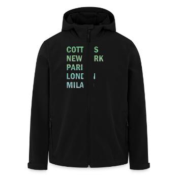 Metropole Cottbus - Recycelte Männer Softshell-Jacke von Stanley/Stella - Schwarz - Vorne - AI Model Male 185 light (185cm)