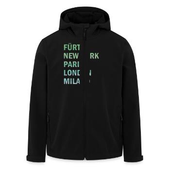 Metropole Fürth - Recycelte Männer Softshell-Jacke von Stanley/Stella - Schwarz - Vorne - AI Model Male 185 light (185cm)