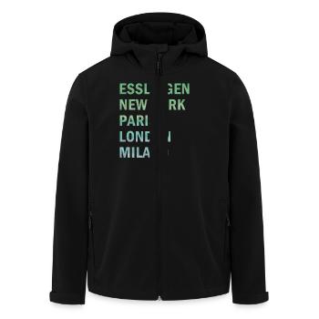 Metropole Esslingen - Recycelte Männer Softshell-Jacke von Stanley/Stella - Schwarz - Vorne - AI Model Male 185 light (185cm)