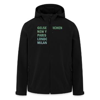 Metropole Gelsenkirchen - Recycelte Männer Softshell-Jacke von Stanley/Stella - Schwarz - Vorne - AI Model Male 185 light (185cm)
