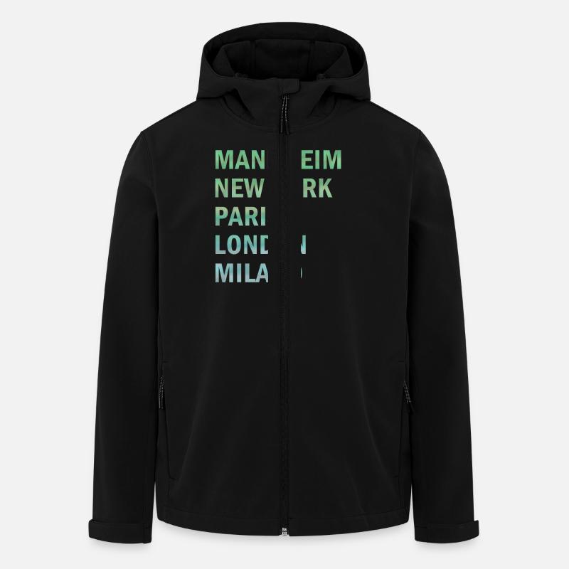 Metropole Mannheim - Recycelte Männer Softshell-Jacke von Stanley/Stella - Schwarz