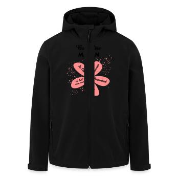 bonne-fete-maman (2 couleurs modifiables) - Veste softshell homme en polyester recyclé Stanley/Stella - noir - Devant - AI Model Male 185 light (185cm)