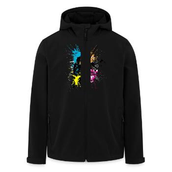 licorne Crâne - Veste softshell homme en polyester recyclé Stanley/Stella - noir - Devant - AI Model Male 185 light (185cm)
