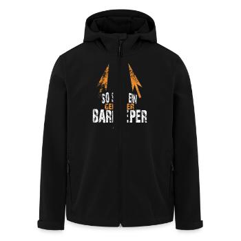 genialer BARKEEPER - Recycelte Männer Softshell-Jacke von Stanley/Stella - Schwarz - Vorne - AI Model Male 185 light (185cm)