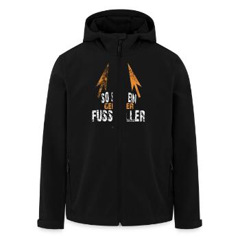 genialer FUSSBALLER - Recycelte Männer Softshell-Jacke von Stanley/Stella - Schwarz - Vorne - AI Model Male 185 light (185cm)