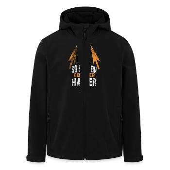 genialer HAFNER - Recycelte Männer Softshell-Jacke von Stanley/Stella - Schwarz - Vorne - AI Model Male 185 light (185cm)
