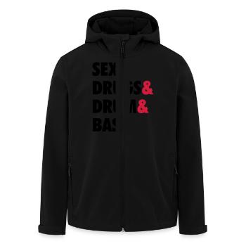 Sex & Drugs & Drum & Bass - Men’s Recycled Softshell Jacket by Stanley/Stella - black - Front - AI Model Male 185 light (185cm)